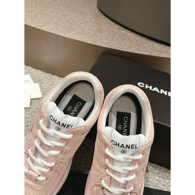 Ch*el sneakers fabric light pink