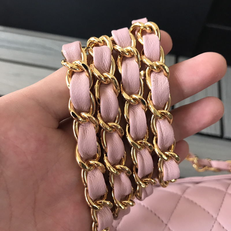 Ch*el classic flap shoulder bag pink