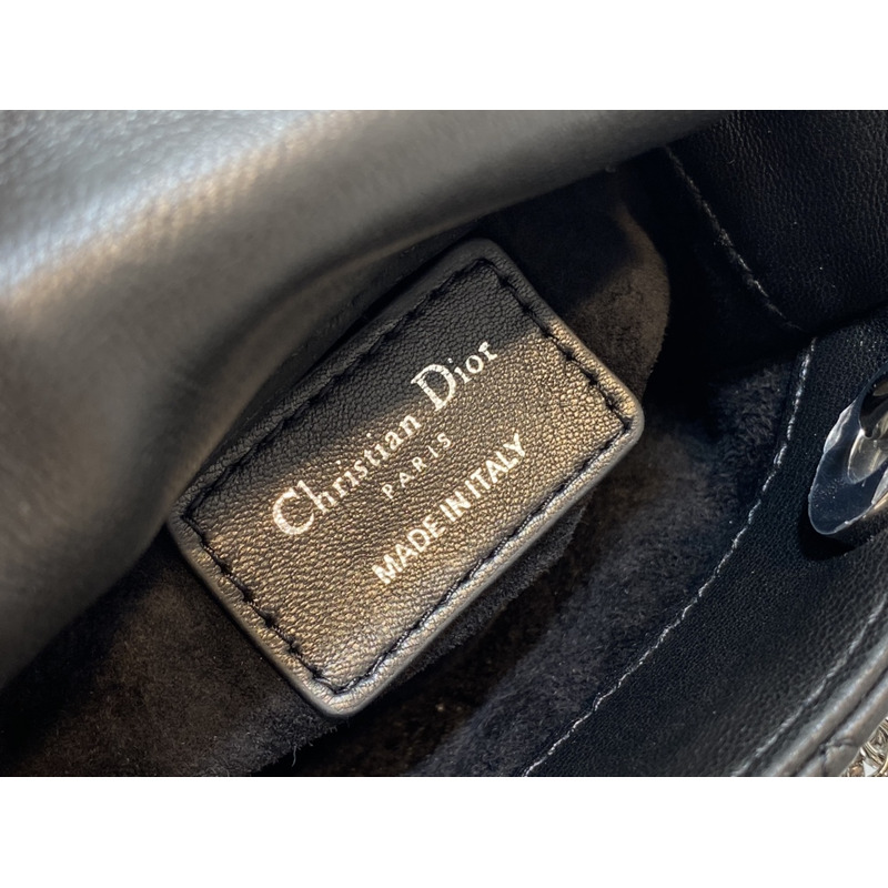 d*or lady bag S*per mini cannage leather black