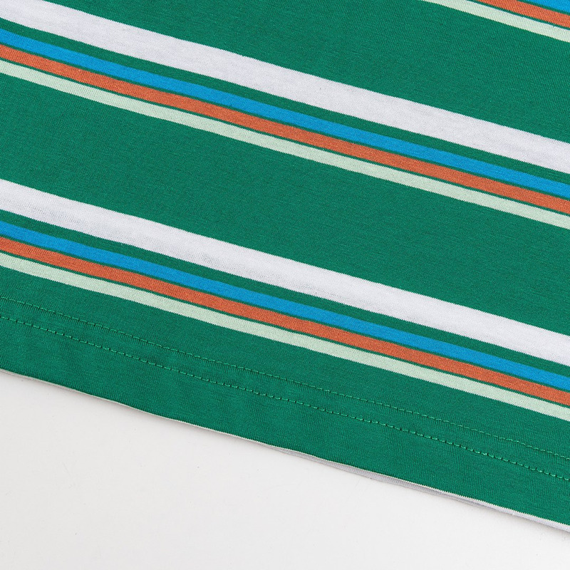 Miu Miu Jersey T-shirt Stripes Cotton Green