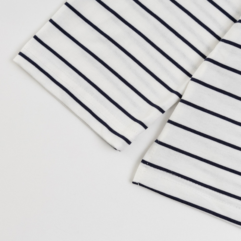 Miu Miu Jersey Polo Shirt Stripes Cotton Black and White
