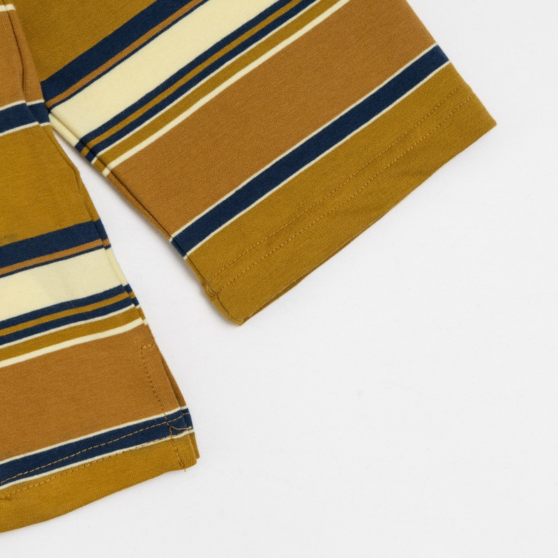 Miu Miu Jersey Polo Shirt Stripes Cotton Mustard