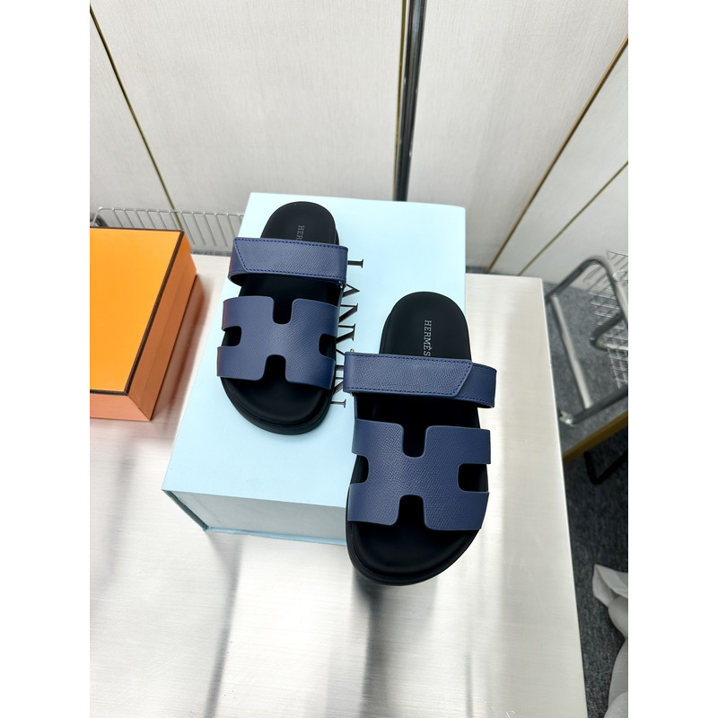 H**mes paris chypre suede blue sandals