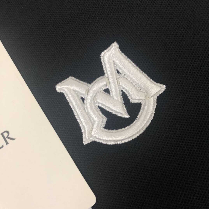 Moncler Logo-embroidered Polo Shirt Cotton Black