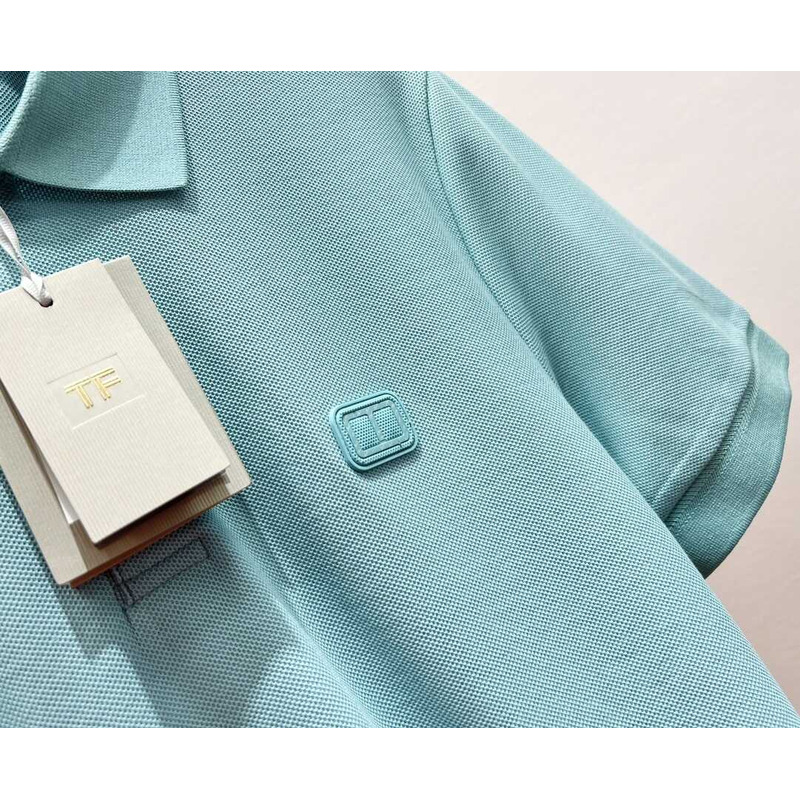 Tom Ford Cotton Polo Shirt Blue