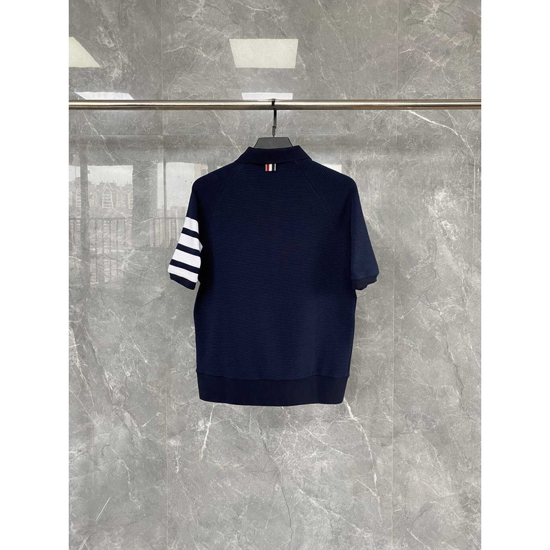 Thom Browne Cotton Polo Shirt Blue