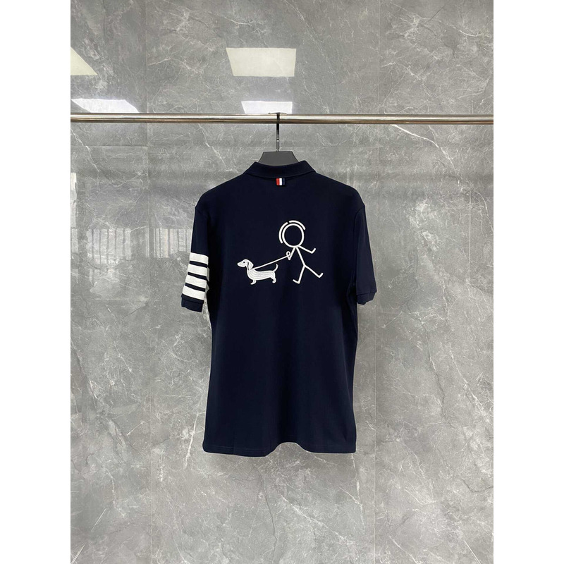 Thom Browne Cotton Polo Shirt Blue