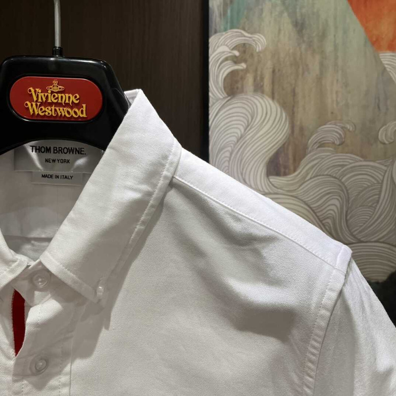 Thom Browne RWB Striped Polo Shirt White