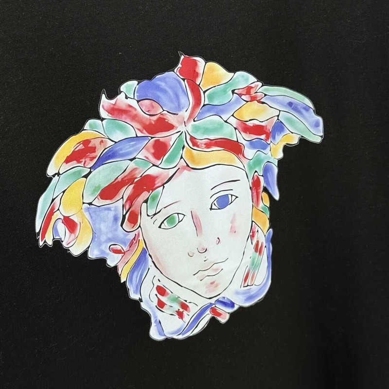 Versace Medusa Logo Cotton T-Shirt Black