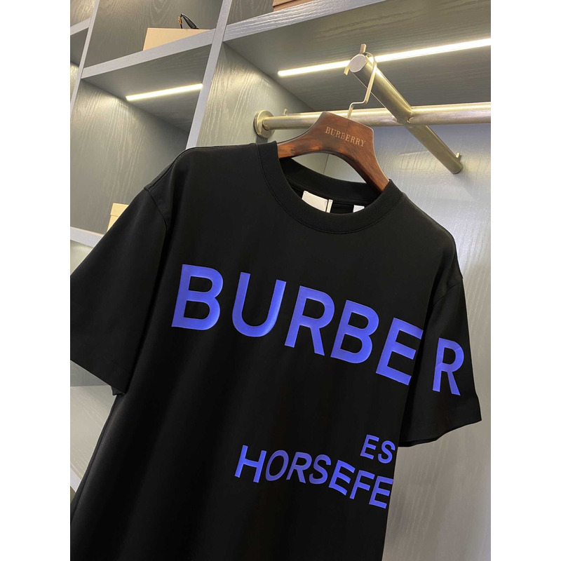 B**rry logo printed cotton t-shirt black&blue