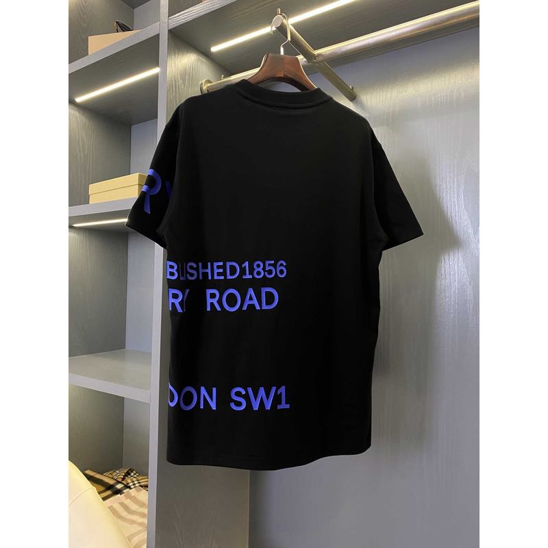 B**rry logo printed cotton t-shirt black&blue