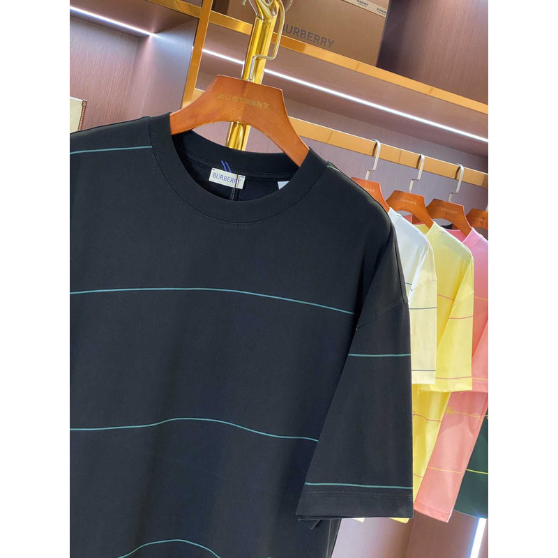 B**rry embroidered t-shirt with diagonal stripes black