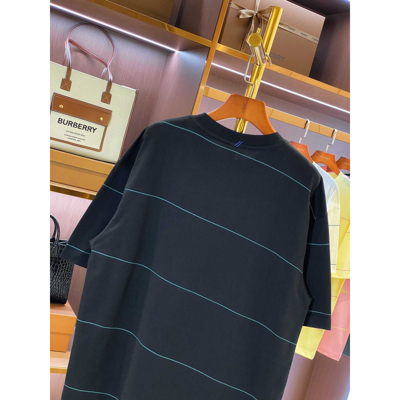 B**rry embroidered t-shirt with diagonal stripes black