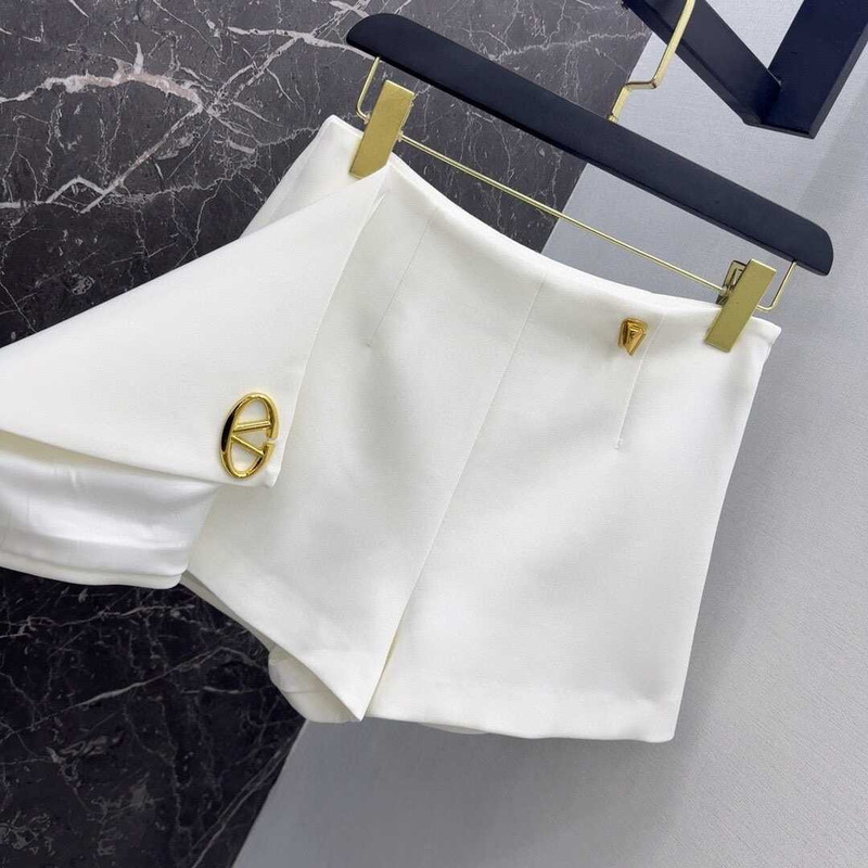 Valentino Crepe Couture Short Skirt White