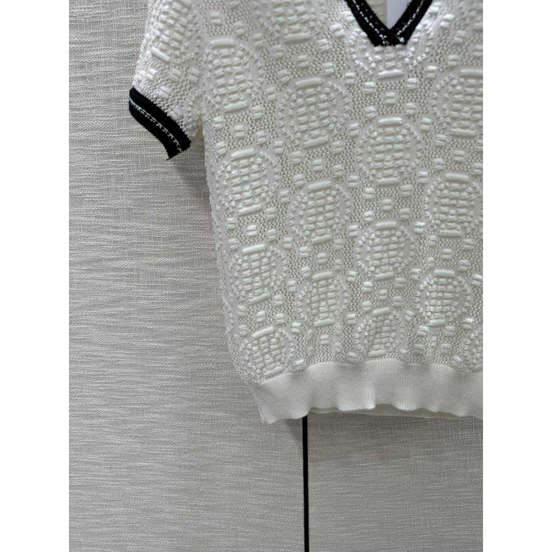 Thom Browne Woven Mesh Cotton Shirt White