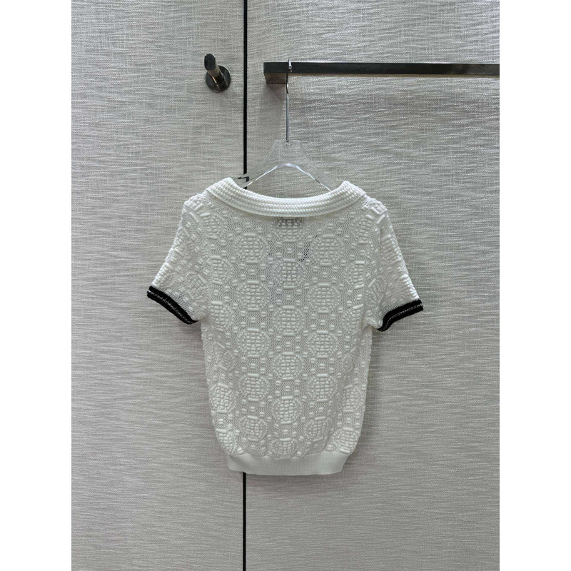 Thom Browne Woven Mesh Cotton Shirt White