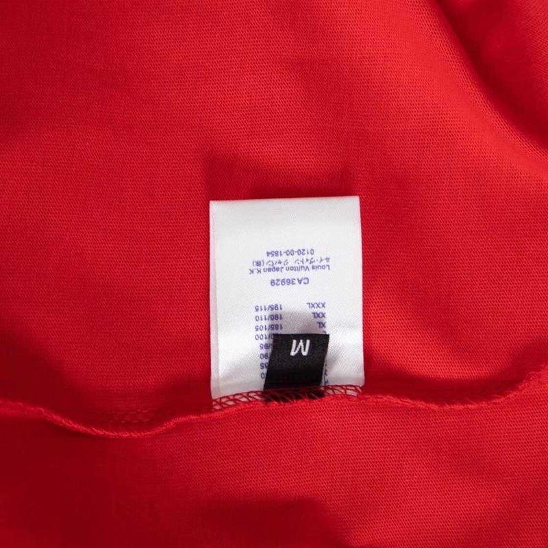 l**is V*t*n cotton pique t-shirt with embroidered lv patch red