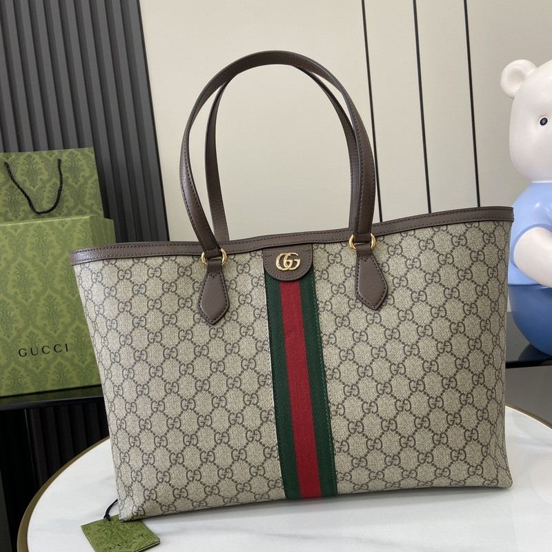 g*u*i S*p*e monogram ophidia tote medium brown