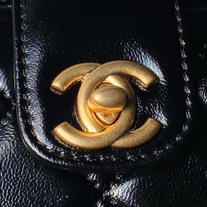 Ch*el mini bag with top handle black