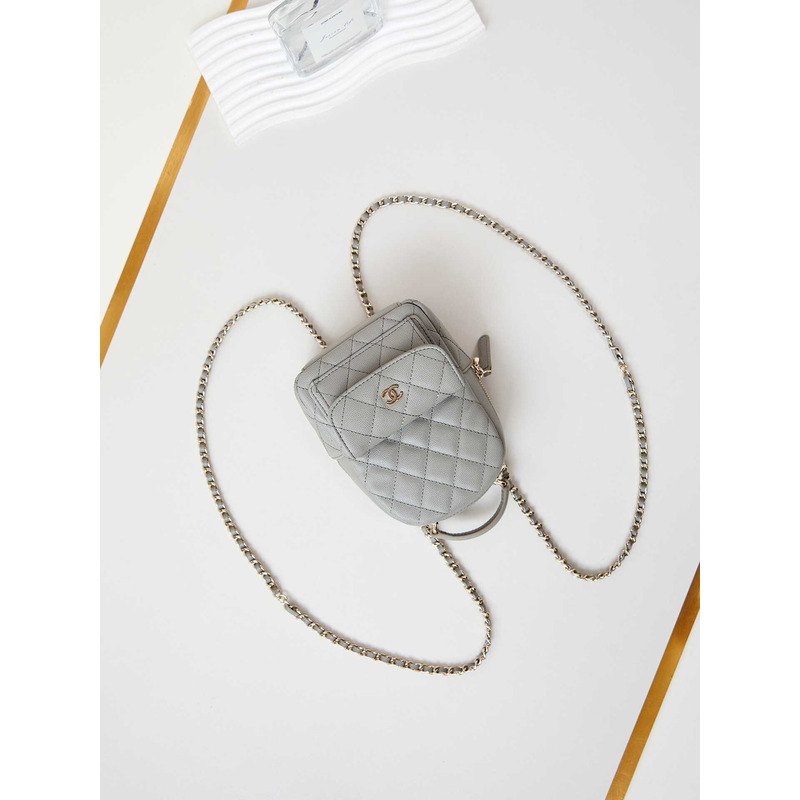 Ch*el caviar quilted cc mini classic backpack gray