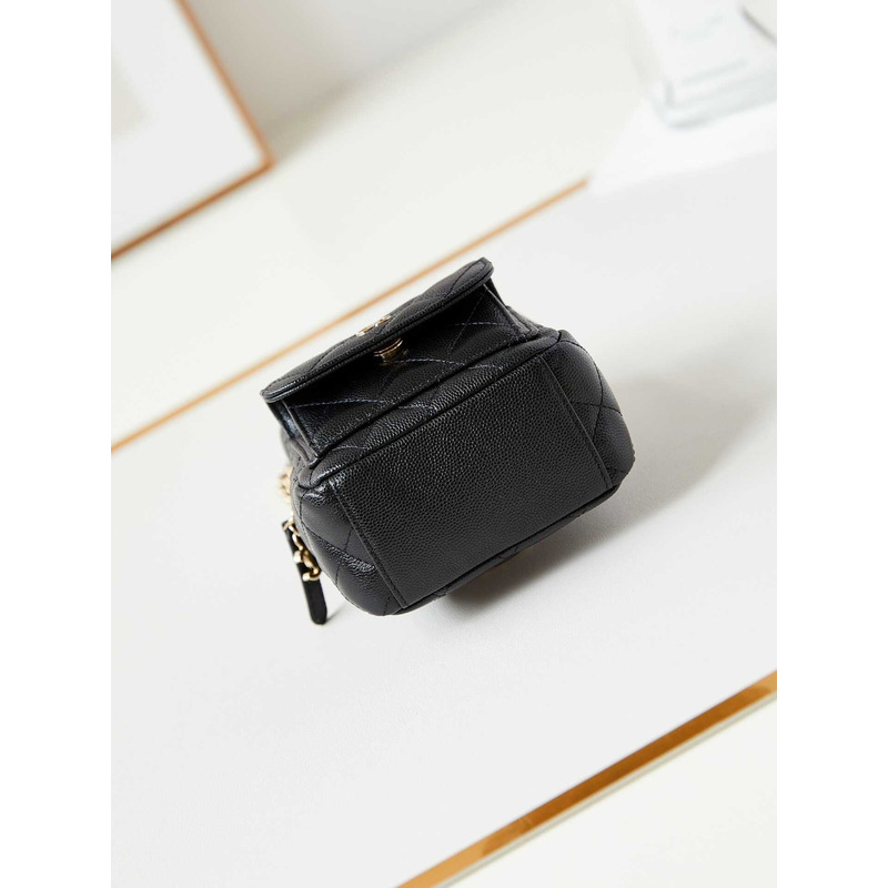 Ch*el caviar quilted cc mini classic backpack black