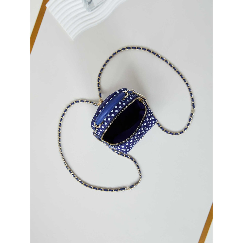 Ch*el logo polka dot backpack in blue