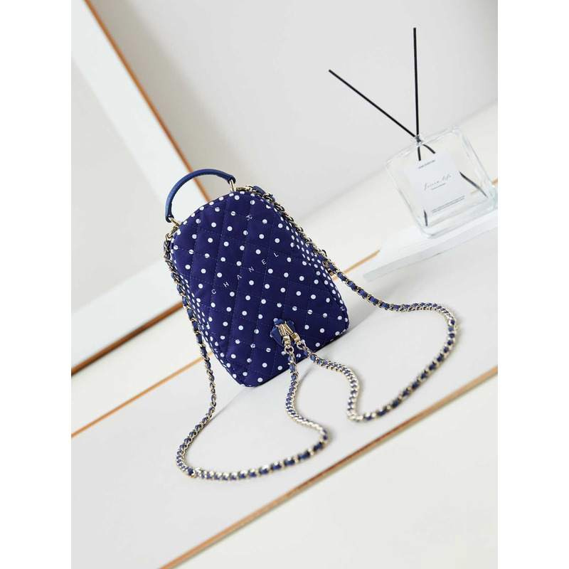 Ch*el logo polka dot backpack in blue