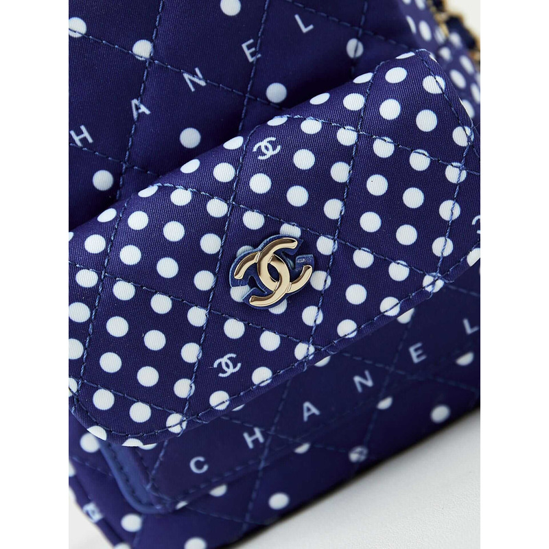 Ch*el logo polka dot backpack in blue
