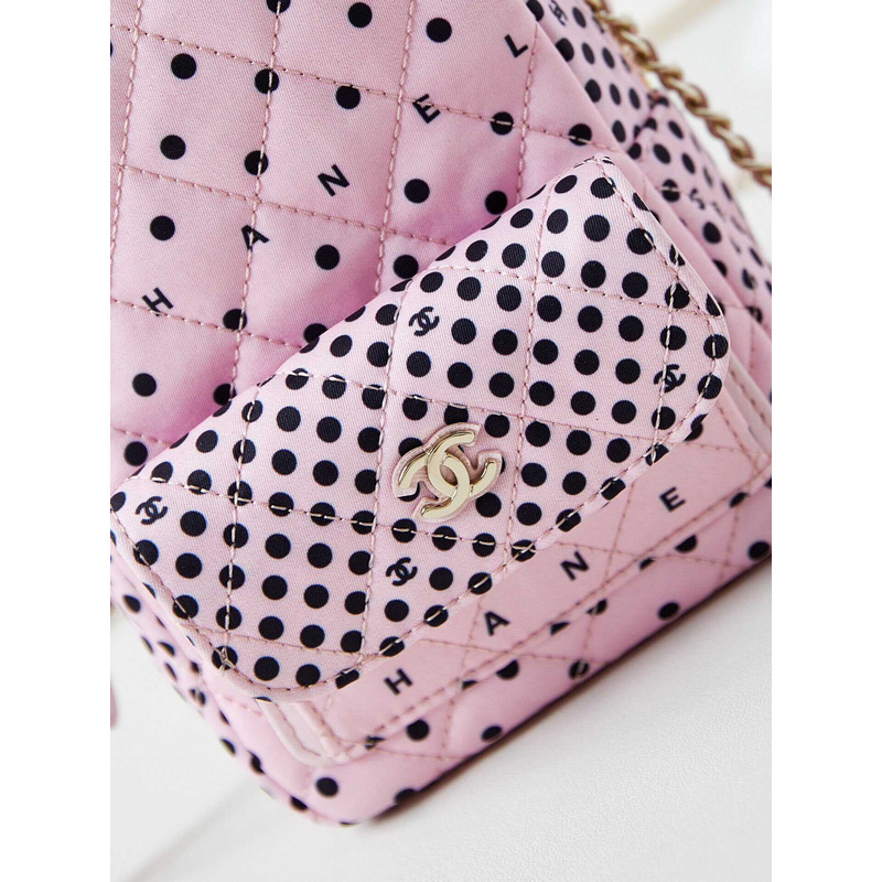 Ch*el logo polka dot backpack in pink