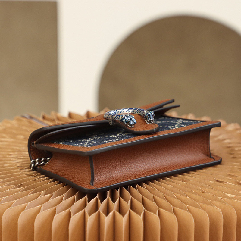 g*u*i dionysus shoulder bag S*per mini gg jacquard blue&brown
