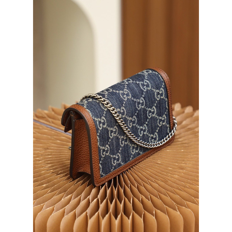 g*u*i dionysus shoulder bag S*per mini gg jacquard blue&brown
