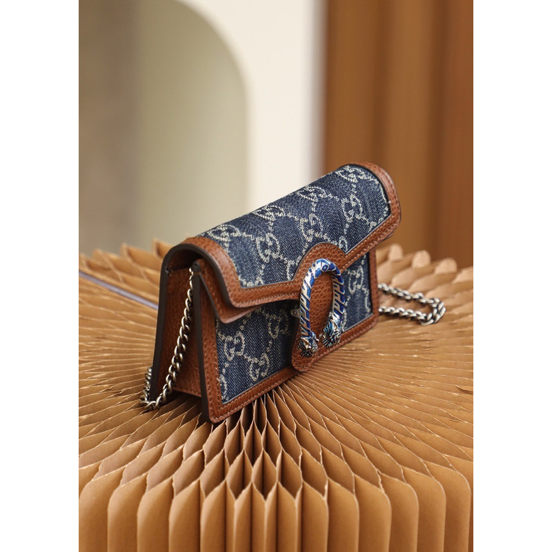 g*u*i dionysus shoulder bag S*per mini gg jacquard blue&brown