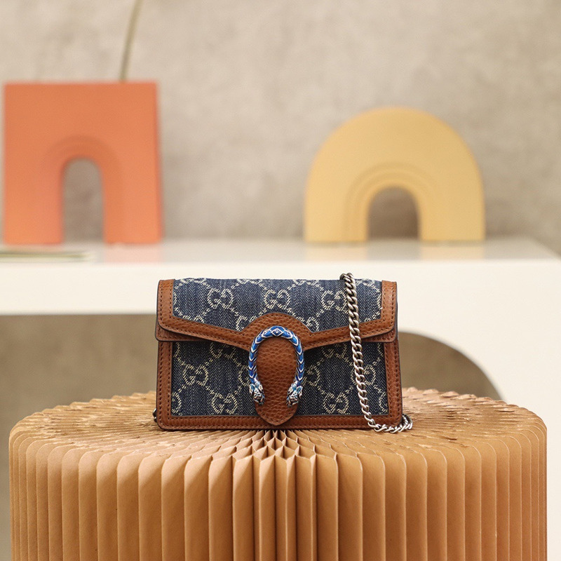 g*u*i dionysus shoulder bag S*per mini gg jacquard blue&brown