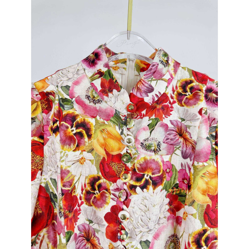 Zimmermann Short Dress With Flowers