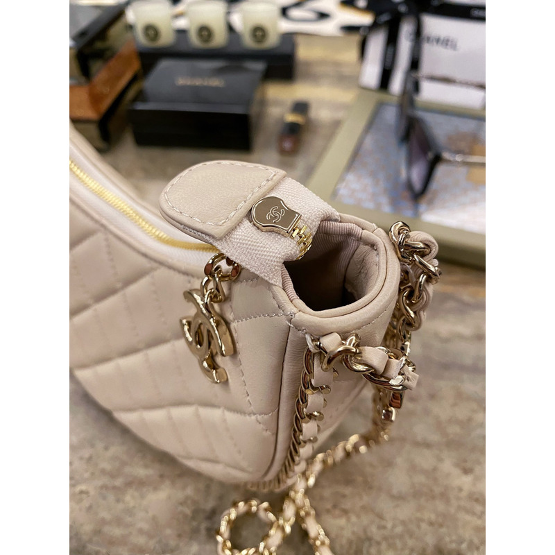 Ch*el hobo bag cream white