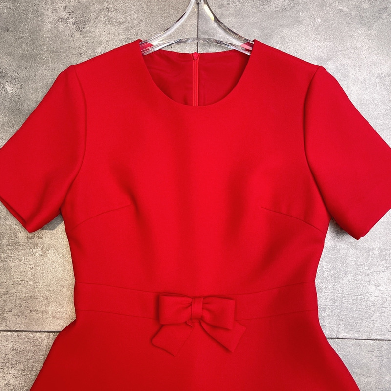 Valentino Crepe Couture Short Dress Red