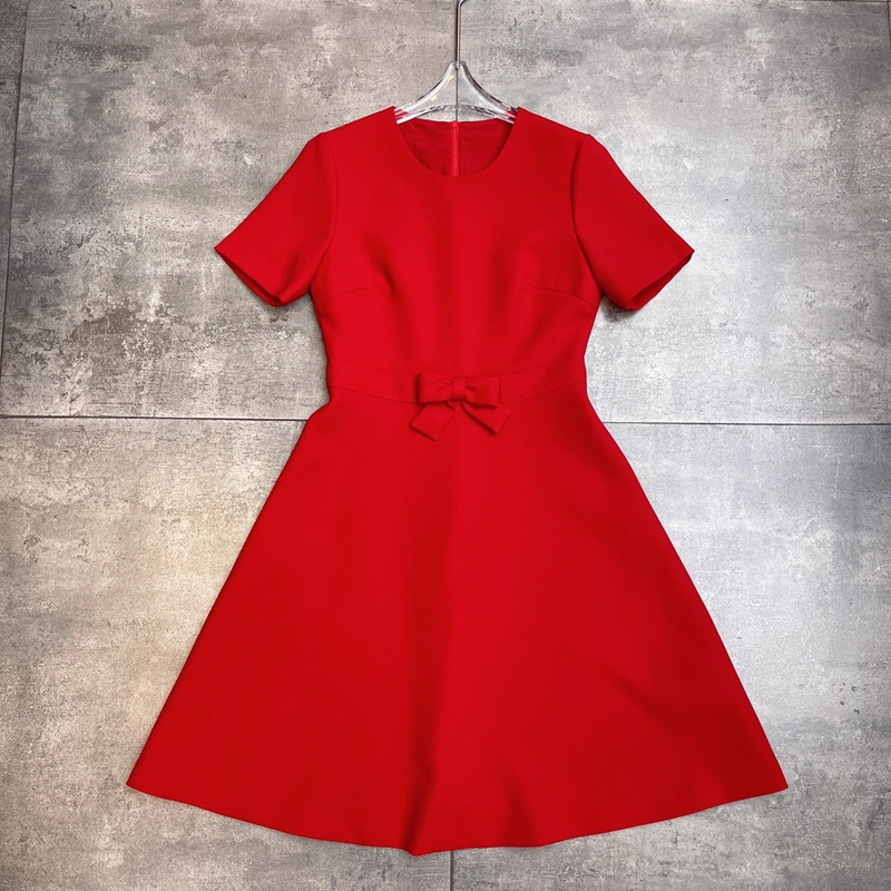 Valentino Crepe Couture Short Dress Red