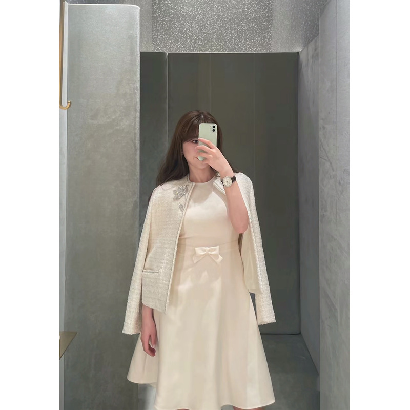 Valentino Crepe Couture Short Dress White