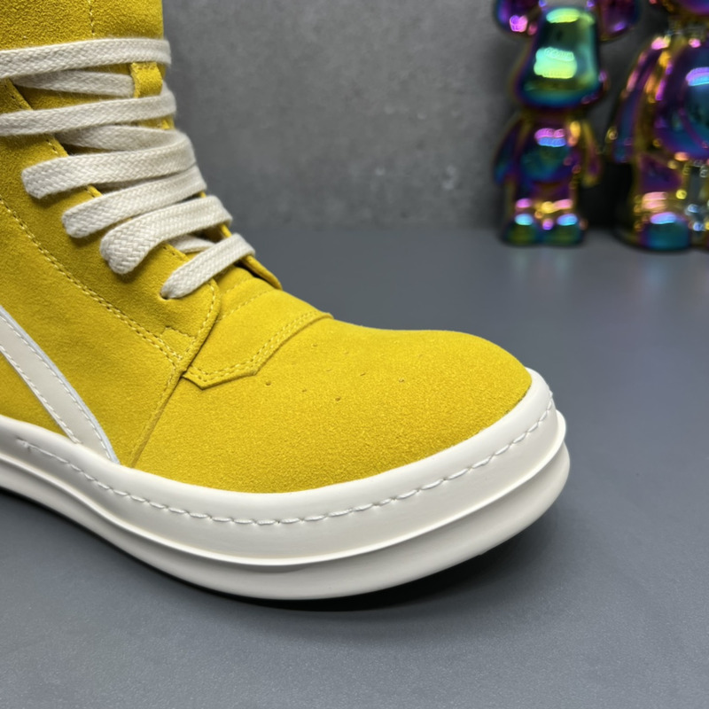 Rick Owens Geobasket High Top Sneakers Yellow