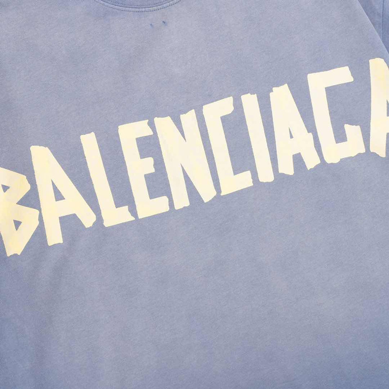 Ba*len*cia*ga cotton print t-shirt blue