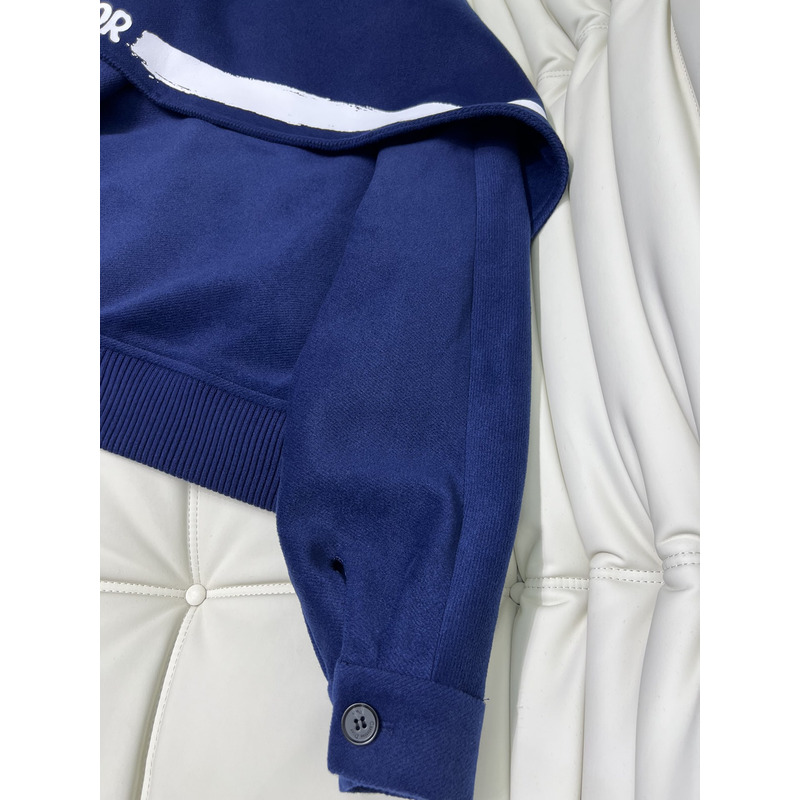 D*or bomber jacket with oversized collar dark blue