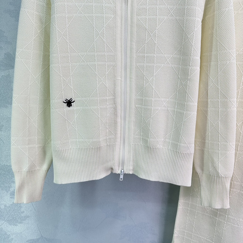 D*or hooded cardigan sweatshirt and sweatpants set white