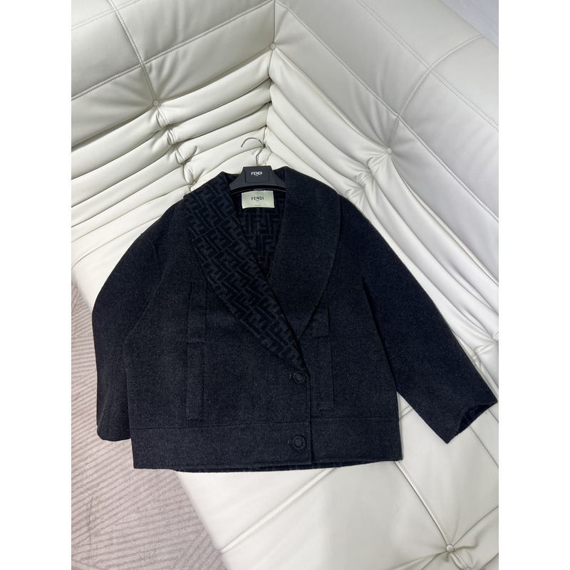F**di ff jacquard jacket black