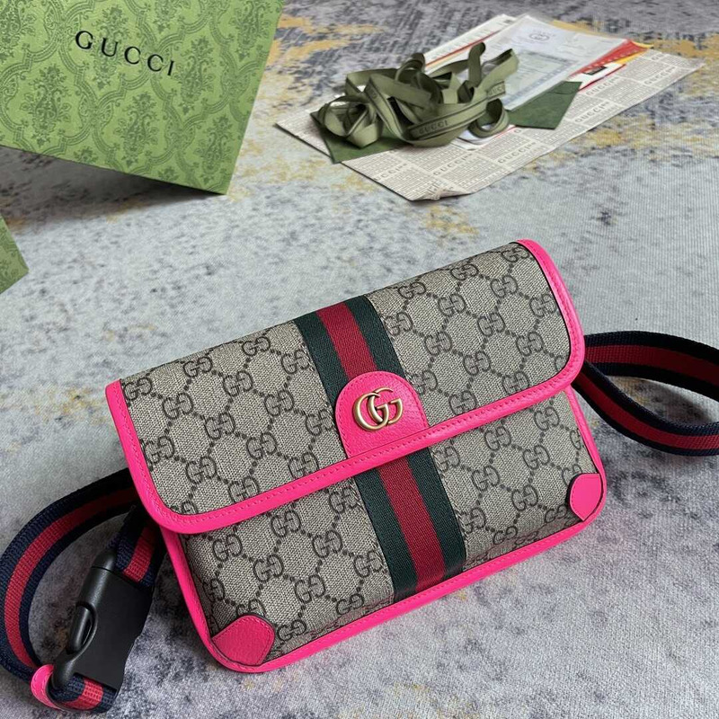 G*u*i ophidia fuchsia fanny belt bag