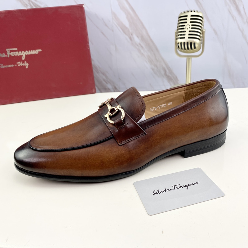 Ferragamo Ree Bit Loafer Brown