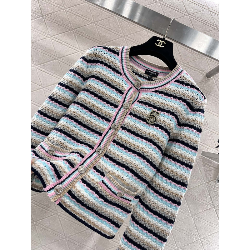 Ch*el striped cardigan in blue