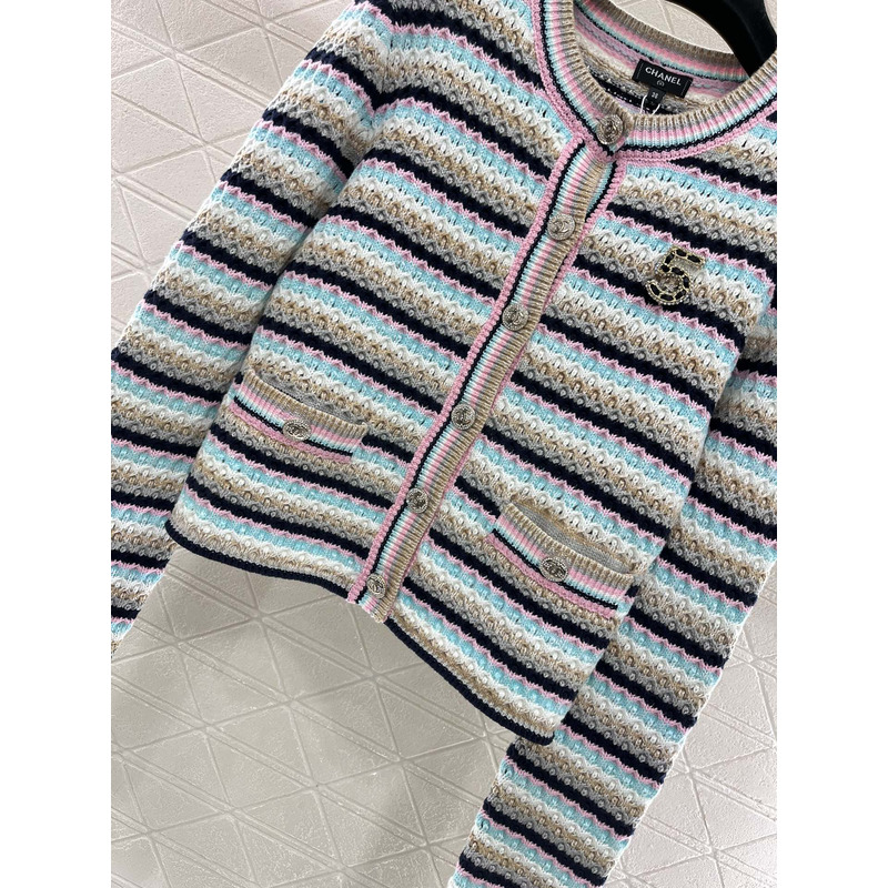 Ch*el striped cardigan in blue