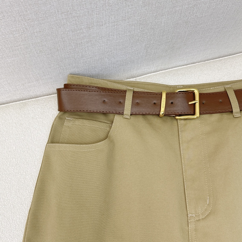 Miu Miu Logo Pocket Suit Pants In Khaki