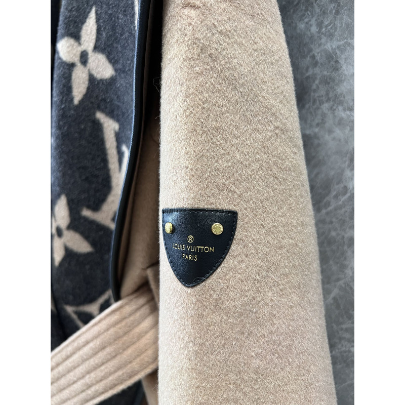 l**is V*t*n hooded wrap pea coat camel brown