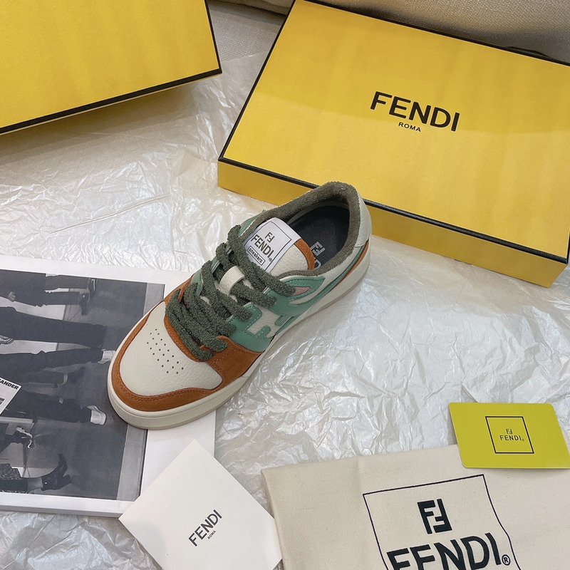 F**di match sneakers geeen and brown